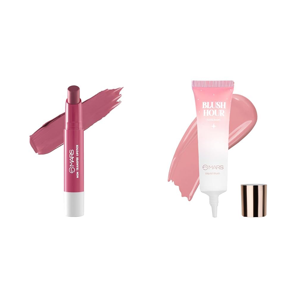 MARS Matte Super Stay Lipstick |(2.6 gm) (16-ANGEL WINGS) Liquid Blush Hour | Dewy-Matte Finish | Highly Pigmented | Lightweight & Long-Lasting Formula | Effortless Application (12 ml) (03-SUNKISSED)