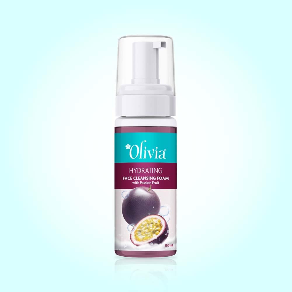 Olivia Hydrating Face Cleansing Foam With Passion Fruit For Deep Cleansing & Hydrated Skin, Mild Exfoliator & Cleansing Foam For Daily Use, Helps To Brighten The Skin, Face Wash Men And Women - 150Ml