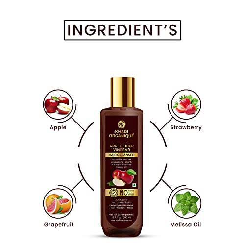 Khadi Organique Apple Cider Vinegar Hair Cleanser/Shampoo (SLS & PARABEN FREE) - 200ML