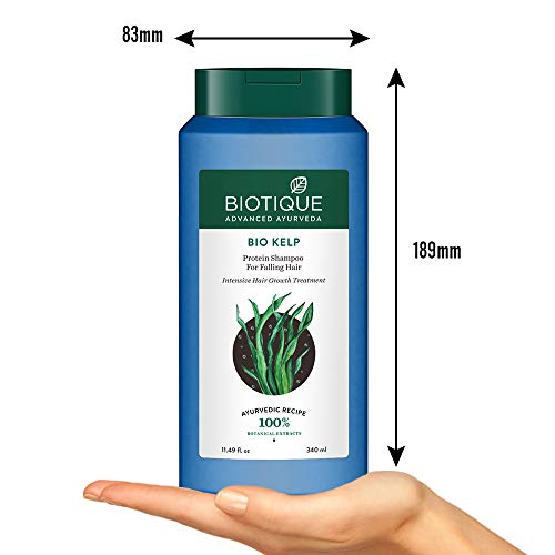 Biotique Bio Kelp Protein Shampoo for Falling Hair Intensive Hair Regrowth Treatment, 340ml & Biotique Bio Honey Gel Face Wash for All Skin Types, 100ml