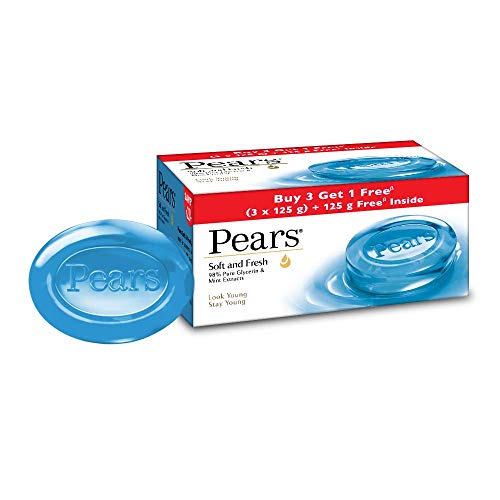 Pears Soft and Fresh Bathing Bar, 125g (Buy 3 Get 1 Free) & Dove Hair Fall Rescue Shampoo, 1L