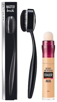 Maybelline New York Full Radiant Finish Liquid Instant Age Rewind Eraser, Multi Use Concealer, Sand, 6 ml with FREE Foundation Oval Brush