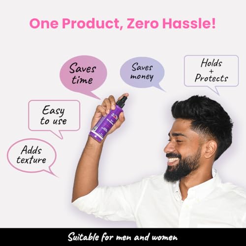 2.Oh! Italian 3-in-1 Hair Styling Spray | Heat Protectant | Volumizer | With Panthenol and Proteins | No Residue Shine Spray | Natural Hold for Men and Women