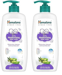 Himalaya Extra Moisturizing Baby Wash 400ml | No tears formula |with Olive Oil, Aloe Vera & Milk | Cleanses and moisturizes baby’s skin (Pack of 2)