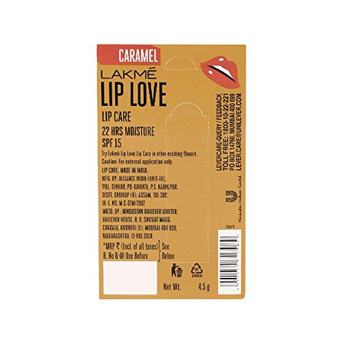 Lakmé Lip Love Chapstick, Spf15, Cherry, 4.5 g And Lip Love Chapstick, Caramel, 4.5g