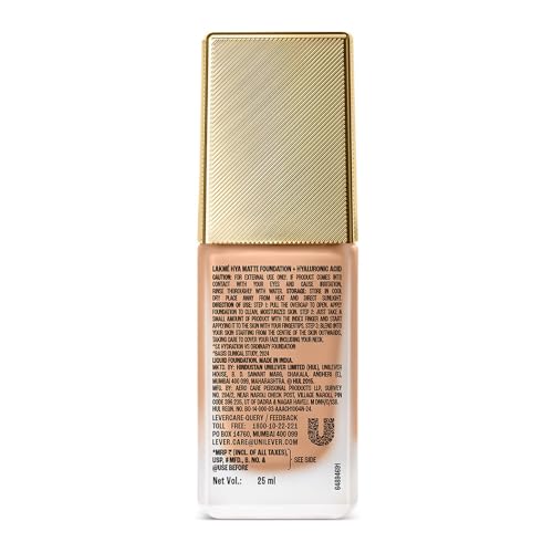 Lakmé 9to5 Hya Matte Foundation + Hyaluronic Acid Warm Natural - 25ml