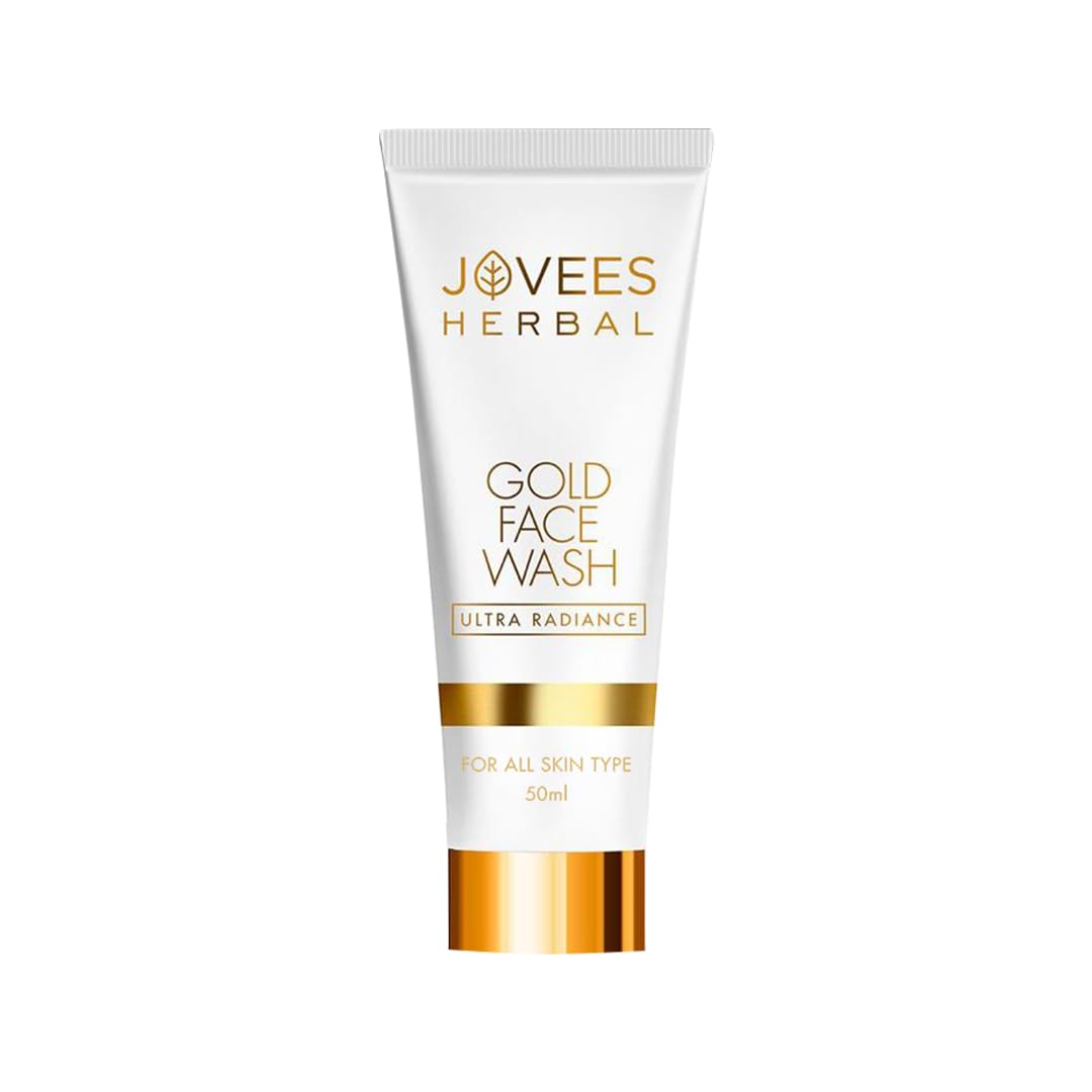 Jovees Herbal Ultra Radiance Gold Face Wash Gives Clear, Nourished & Hydrated Skin, Reduce Dark Spot And Improves Skin Texture | For All Skin Types 50ml
