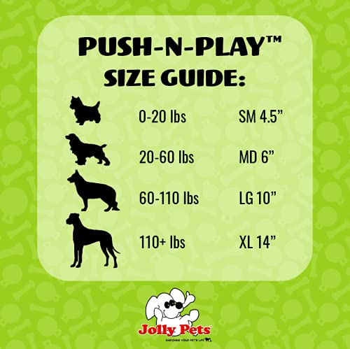 Jolly Pets Push-n-Play Ball Dog Toy, 6 Inches/Medium, Red (306 RD) Medium (6 in)