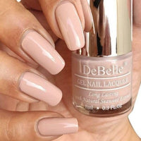 DeBelle Gel Nail Polish Peony Blossom (Nude Nail Paint)|Non UV - Gel Finish |Chip Resistant | Seaweed Enriched Formula| Long Lasting|Cruelty and Toxic Free| 8ml