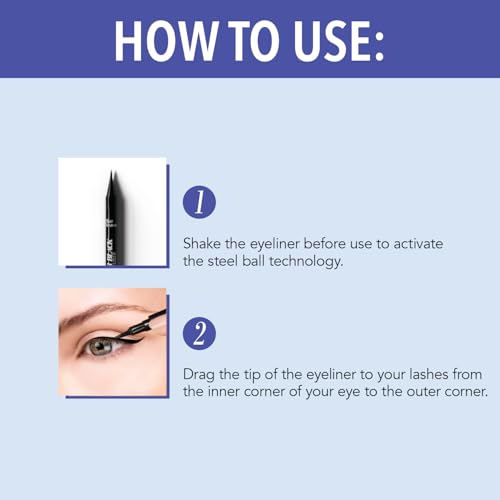 Blue Heaven Hyper Black Sketch Eyeliner Pen|Upto 12hr Stay with Matte Finish|Waterproof & Smudge Proof |One Stroke Easy Application|With Advanced Steel Ball Technology