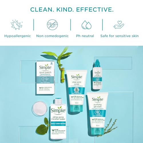 Simple Purifying Face Wash 150ml for oily, acne-prone, sensitive skin | 100% soap-free gentle cleanser for women & men