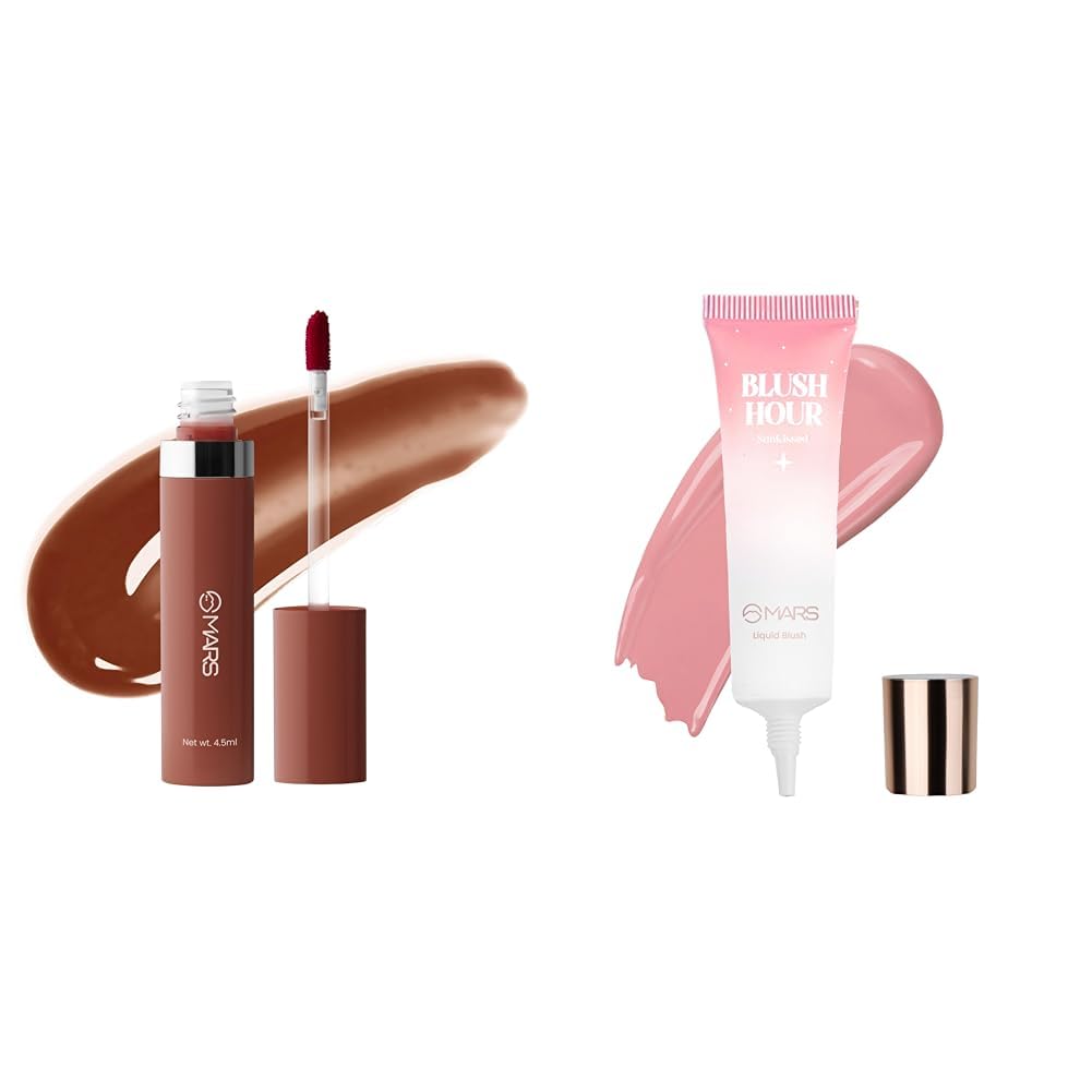 MARS Drip Lip Mist for Women (4.5 ml) (06-Cocoa Drip) Liquid Blush Hour | Dewy-Matte Finish | Highly Pigmented | Lightweight & Long-Lasting Formula | Effortless Application (12 ml) (03-SUNKISSED)