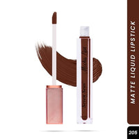 Seven Seas Mocha Lips Matte Liquid Lipstick | Non-Transfer Liquid Lipstick | 12 Hours Long Lasting | Highly Pigmented | Intense Color Payoff | Smudgeproof Liquid Lipstick for Women (205, 4ml)