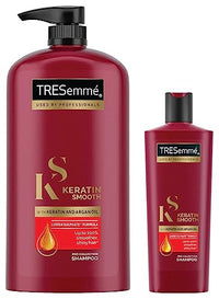 TRESemme Keratin Smooth Shampoo 1 Ltr & 340 ml, With Argan Oil for Straighter, Shinier Hair - Nourishes Dry Hair & Controls Frizz