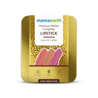 Mamaearth Moisture Matte Long Stay Lipstick Minis Gift Set - Nude Perfection | 8 Hour Moisture Lock | Up to 12-Hour Long Stay | Smudge Proof | Travel-Friendly | Gifting For Valentine's Day, Birthday, Anniversary & Special Occasions | Premium Gift Pack