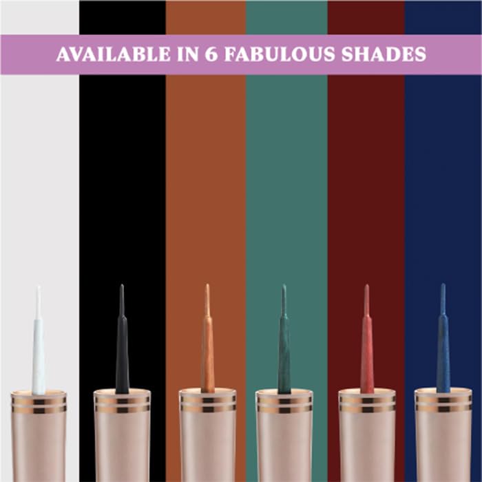 DAZLLER Liquid Eyeliner Waterproof, 9.5Ml, Black + Blue, Smudge-Proof, Matte Finish, One Stroke Application, Long-Lasting, Deeply Pigmented, Lightweight, Quick-Drying