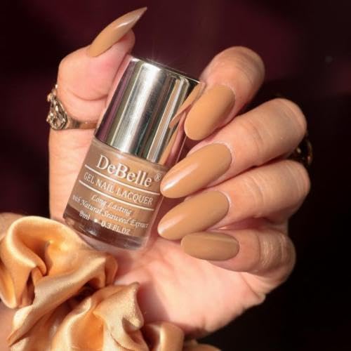 Debelle Gel Nail Polish Caramel Auburn (Caramel Brown Nail Paint)|Non Uv - Gel Glossy Finish |Chip Resistant | Seaweed Enriched Formula| Long Lasting|Cruelty And Toxic Free| 8Ml