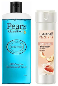 Pears Soft And Fresh Shower Gel, 250Ml & Lakmã© Peach Milk Moisturizer Body Lotion, 200 Ml