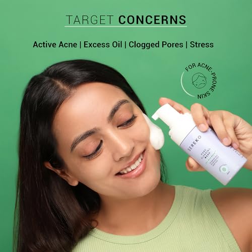 Sereko Pore Clearing Face Wash with 1% Salicylic Acid & Lactic Acid | Foaming Cleanser for Oily & Acne-Prone Skin | Deep Cleansing & Gentle Exfoliation | Sulfate-Free | For Men & Women | 100ml