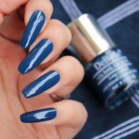 DeBelle Gel Glossy Finish Nail Polish Bleu Allure(Navy Blue), 8 Ml - Enriched With Natural Seaweed Extract, Cruelty Free, Toxic Free
