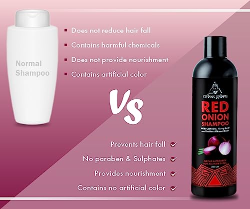 UrbanGabru Natural Onion shampoo for hair strengthening & hairfall control - Paraben & Sulphate free 200gm