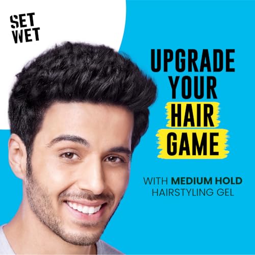Set Wet Styling Hair Gel for Men - Casually Cool, 50gm | Medium Hold, High Shine | For Medium to Long Hair |No Alcohol, No Sulphate