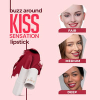 Juice Red Carpet - M02 Kiss Sensation Lipstick & Sultry Burgundy - M04 Color Luxe Liquid Lipstick with Goodness of Bio Retinol, & SPF 15 UV Protection