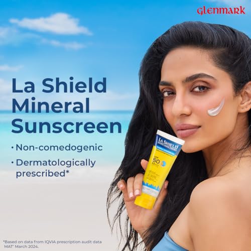 La Shield Pollution Protect SPF 50 Mineral Sunscreen Gel | PA+++ | Lightweight & Oil free | Moisture boost formula | Water resistant | All Skin types | 80 gm