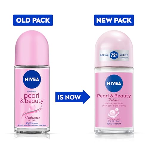 Nivea Women Deodorant Roll On Pearl & Beauty Radiance 50 Ml | For Eventoned Smooth & Beautiful Underarms