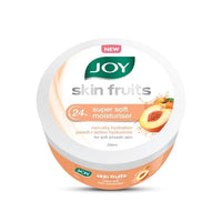 Joy Skin Fruits Super Soft Moisturizer With Peach & Hyaluronic Acid (200ml) | Cold Skin Cream for 24Hrs Moisturization of Face, Hands & Body | Oil Free Hydration For Soft & Smooth Skin