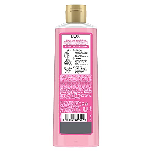 Lux Shower Gel, French Rose Fragrance & Almond Oil Bodywash, With Glycerine For Soft & Glowing Skin, Paraben Free, 245 ml