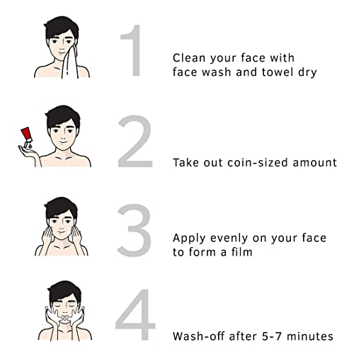 Ustraa De-Tan Face Mask Oily Skin - 125 gm - Wash-off Mask | Effectively Removes Tan & Pollutants | with Highest-grade White Charcoal & French Clay | Cleanses & Balances Oil