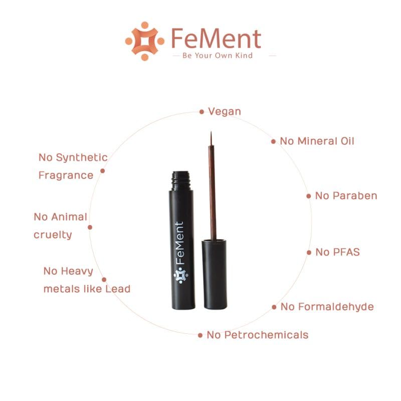 FeMent Clean Beauty Aqua Eye Liner, Intense Pigment, Long Lasting, Clean & Lightweight, Water & Smudge Resistant (Rustic (BROWN))
