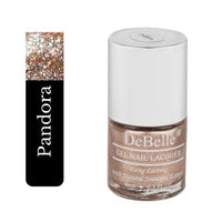 DeBelle Gel Nail Polish Pandora (Blush Rose Gold Glitter Nail Paint)|Non UV - Gel Finish |Chip Resistant | Seaweed Enriched Formula| Long Lasting|Cruelty and Toxic Free| 8ml