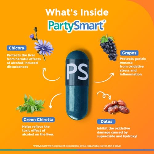 Himalaya PartySmart, 25 capsules |Prevents hangover & helps support liver. Herbal solution, safe, effective & clinically proven