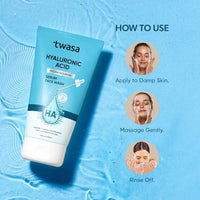 Twasa Hyaluronic Acid Serum Face Wash For Hydrating, Gentle Cleanses & Non-Drying Formula for Glowing Skin, Daily Face Wash For Dry Skin, Normal Skin & Sensitive Skin,100 ml