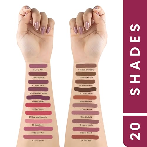 MARS Pore Cure Long Lasting Makeup Primer, Transparent, 30 ml,MARS Matte Liner | One Swipe Smooth Application | Long Lasting Lip Pencil | (1.6gm) (14-Choco Butte