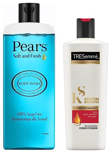 TRESemme Keratin Smooth Conditioner, 190ml & Pears Soft and Fresh Shower Gel, 250ml