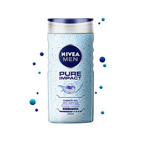 Nivea Deodorant Fresh Active Roll On for Men, 50ml & NIVEA Men Body Wash, Pure Impact with Purifying Micro Particles, Shower Gel for Body, Face & Hair, 250 ml