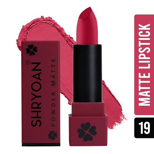Shryoan Powder Matte Lipstick with Moisturizing and Hydrating Formula | For Every Day Use (3.2g) (Shade-19, Shade-19)