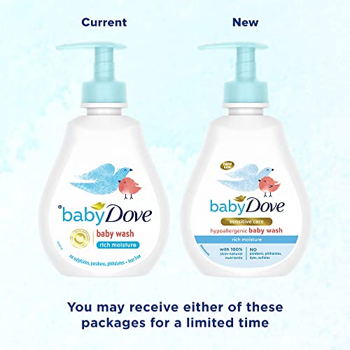 Baby Dove Rich Moisture Hair to Toe Baby Wash 200 ml, No Tears Body Wash for Baby's Soft Skin - Hypoallergenic, No Sulphates, No Parabens