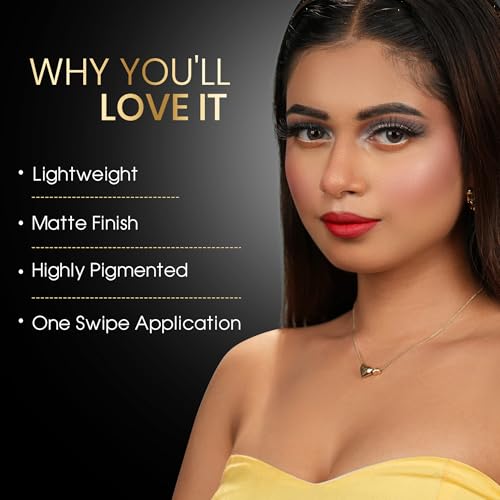 Beauty Berry Bold Babe Non-Transfer Matte Lipstick | Highly Pigmented, Lightweight, Smudge Proof & Waterproof Lipstick | Single Swipe Application, Long Lasting Lipstick for Women (Royal Rust Mehroon)