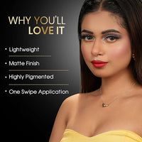 Beauty Berry Bold Babe Non-Transfer Matte Lipstick | Highly Pigmented, Lightweight, Smudge Proof & Waterproof Lipstick | Single Swipe Application, Long Lasting Lipstick for Women (Royal Rust Mehroon)