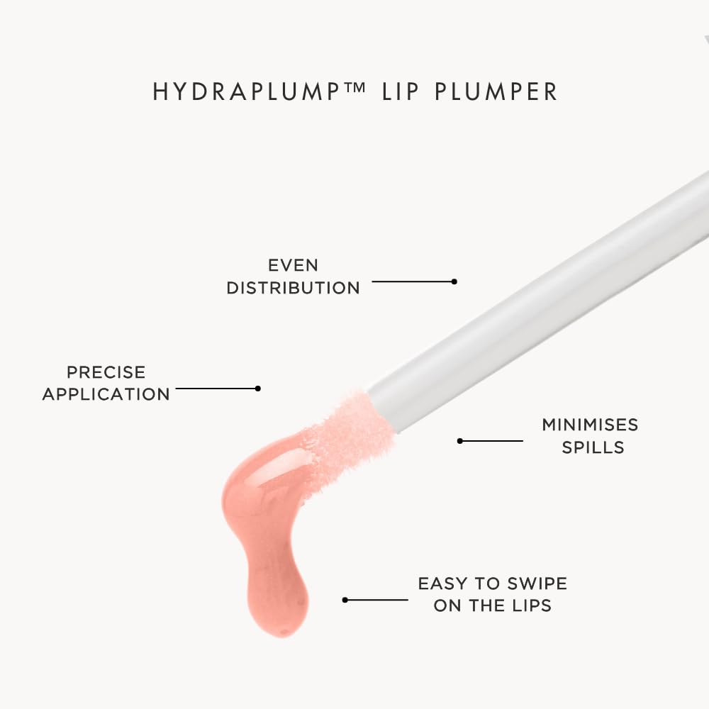 HYUE HydraPlump™ Lip Plumper | 4 ml | Long-term Plumping Effect & Hydration | Non-sticky Formula with Cooling Ice Cube sensation | Jojoba Oil, Vit E & Pomegranate Extract | Flat-tip Applicator (Skinny Dip, 4)