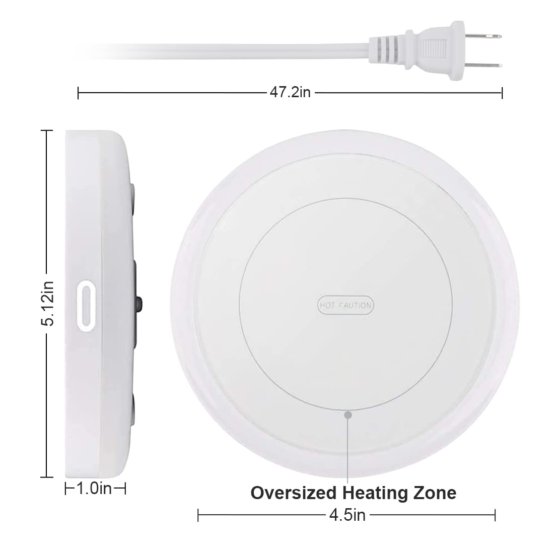 Smart Coffee Warmer, BESTINNKITS Auto On/Off Gravity-Induction Mug Warmer for Office Desk Use, Candle Wax Cup Warmer Heating Plate (Up to 131F/55C) (Black) Black