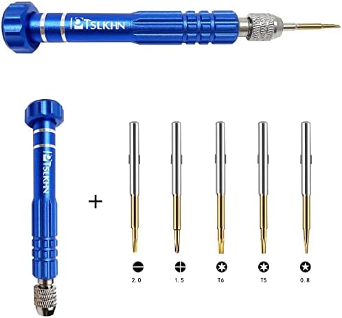 5 - in - 1 Multifunctional Small Screwdriver, PTSLKHN S2 Steel Magnetic Screwdriver Kit for Eyeglass, Sunglasses, Electronics, Cellphone, Jewelry and More