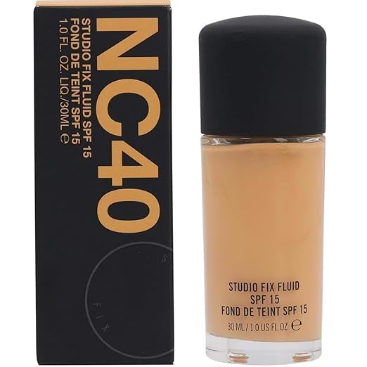 MACC Studio Fix Professional Waterproof oil-free Longlasting Liquid 24-hour colour-true foundation Matte Finish For Women, Girls 30ML - Shine-Free Liquid Foundation (NC-40)