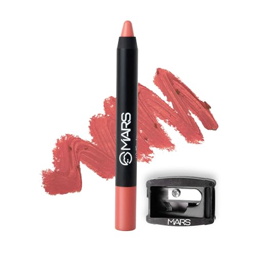 MARS Long Lasting Crayon Lipstick up to 12 Hours Stay (3.5 gm) (12-I Am Fierce) Matte Lip Liner | One Swipe Smooth Application | Long Lasting Lip Pencil (1.4gm) (15-MUDDY BRICK)