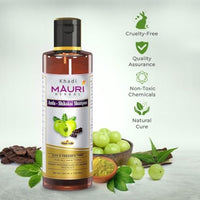 Khadi Mauri Herbal Amla Shikakai Shampoo - Strengthens Roots & Hair Follicles, Repairs Damage & Fights Hairfall - Enriched with Natural Ingredients - 210 ML
