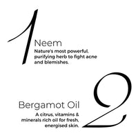 Brillare Neem Face Wash for Acne & Pimples, Rich with Bergamot for Clear Skin, 100% Natural Powder Facewash Fights with Acne-Causing Agents, Clear Skin from Dirt & Pollution, 30g